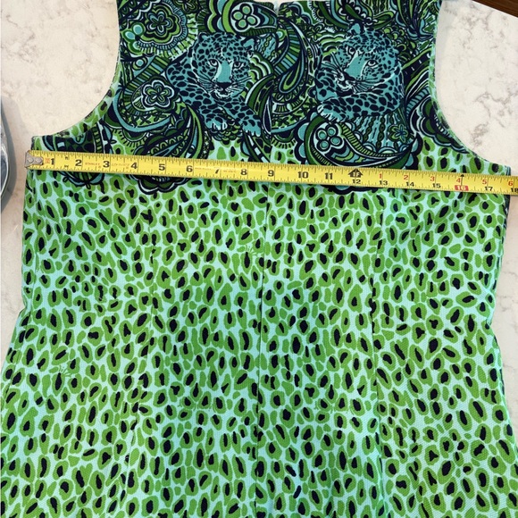 Lilly Pulitzer Green and Blue Tiger/Paisley Patterned Dress - Picture 6 of 7